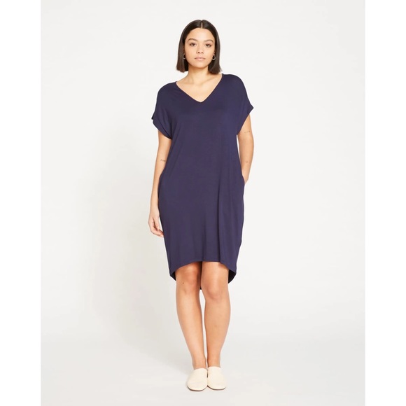 Universal Standard Dresses & Skirts - Universal Standard V-Neck Liquid Jersey Dress Navy Blue Womens Size S/ 14-16